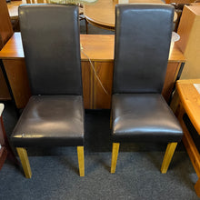 Load image into Gallery viewer, Set of 4 Brown Faux Leather Highback Chairs