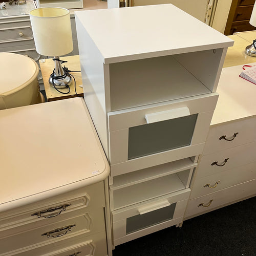 Pair of White 1 Drawer Bedsides