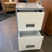 Load image into Gallery viewer, Grey and White 2 Drawer Metal Filing Cabinet