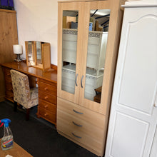 Load image into Gallery viewer, 2 Door 3 Drawer Mirrored Wardrobe