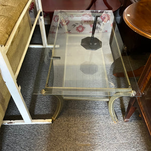 Large Glass and Metal Coffee Table