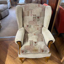 Load image into Gallery viewer, Wingback Armchair with Footstool