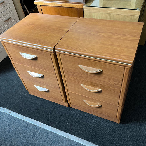 Pair of 3 Drawer Bedsides