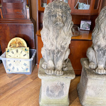 Load image into Gallery viewer, Pair of Stone Garden Lion Statues
