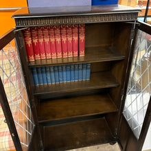 Load image into Gallery viewer, Oak Leaded Glass Bookcase