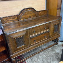 Load image into Gallery viewer, Vintage Oak Ornate Sideboard