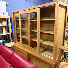 Load image into Gallery viewer, Oak Sliding Door Display Cabinet