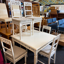 Load image into Gallery viewer, White Ornate Table and 6 Chairs