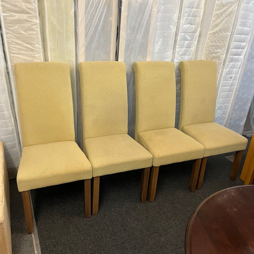 Set of 4 Highback Fabric Covered Dining Chairs