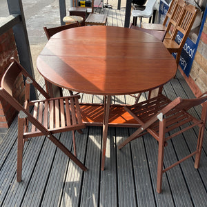 2 Drawer Butterfly Table and 4 Chairs