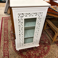 Load image into Gallery viewer, White Ornate Glass Fronted Cabinet