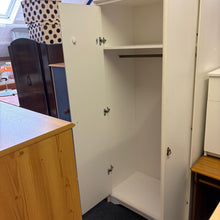 Load image into Gallery viewer, White 2 Door Wardrobe