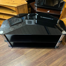 Load image into Gallery viewer, Black Glass TV Unit