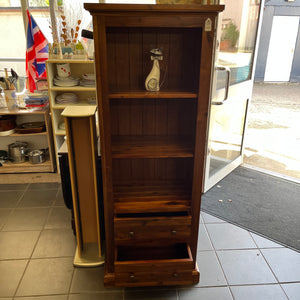 Tall Sheesham 2 Drawer Bookcase