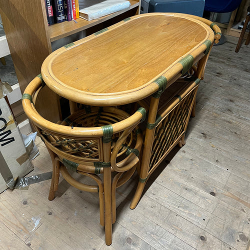 Wicker Small Table and 2 Chairs