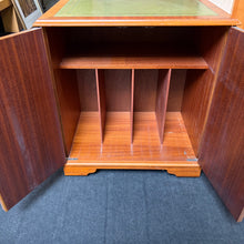 Load image into Gallery viewer, Green Leather Topped Record Cabinet