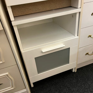 Pair of White 1 Drawer Bedsides