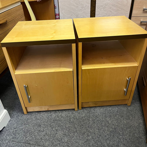 Pair of Solid Heavy 1 Door Bedsides