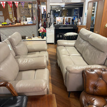 Load image into Gallery viewer, DFS Stowen Grey Leather Electric Reclining Suite