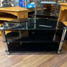 Load image into Gallery viewer, Black Glass TV Unit