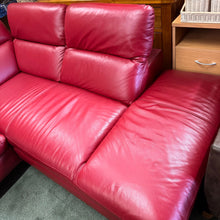 Load image into Gallery viewer, Red Leather Electric Recliner Corner Sofa