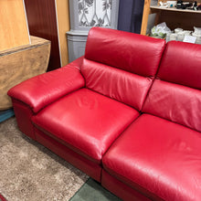 Load image into Gallery viewer, Red Leather Electric Recliner Corner Sofa