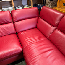 Load image into Gallery viewer, Red Leather Electric Recliner Corner Sofa