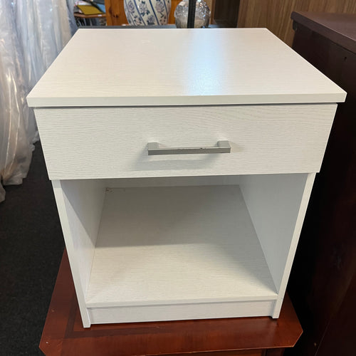 White 1 Drawer Bedside Unit