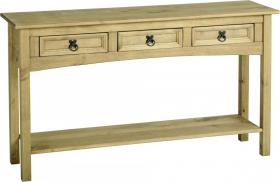 Corona Console Table with 3 Drawers & Shelf