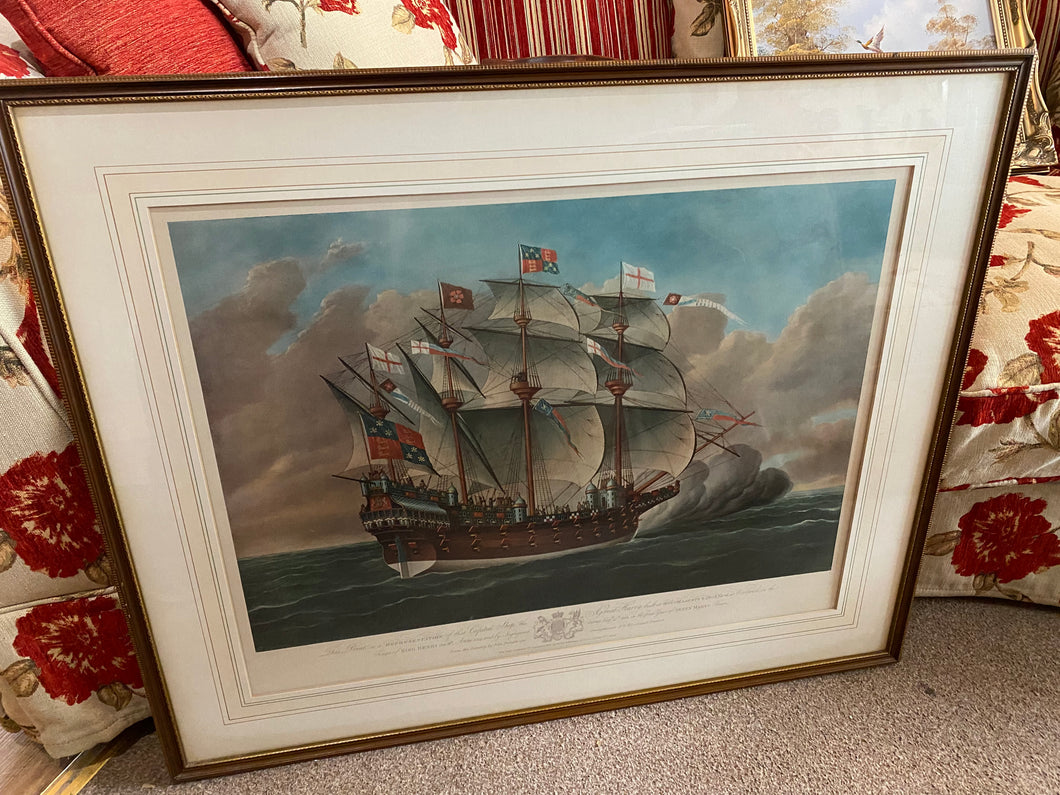 Framed Picture of the Ship “Great Harry”