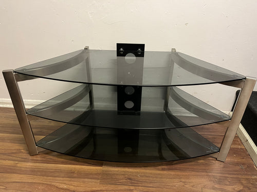 Smoked Glass and Chrome TV Unit